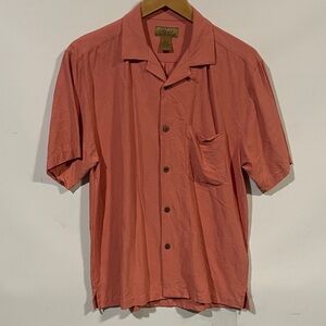 Gold tri-mountain 100% silk button down shirt